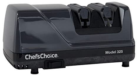Chef'sChoice Professional Electric Knife Sharpeners Sharp-N-Hone With 100-Percent Diamond Abrasives And Precision Angle Guides For 20-Degree Straight-Edge and Serrated Knives, 2-Stage, Gray