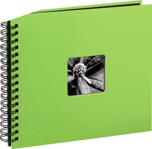 Hama Fotoalbum 28x24 cm (Spiral-Album mit 50 schwarzen Seiten, Fotobuch mit Pergamin-Trennblättern, Album zum Einkleben und Selbstgestalten) hellgrün