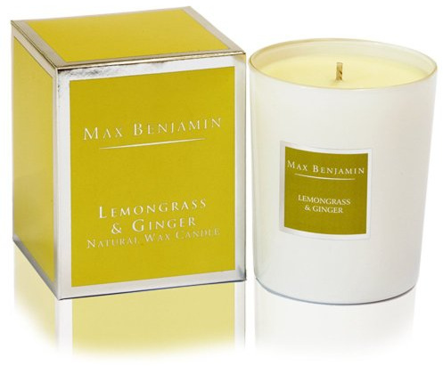 Max Benjamin Bougie à 1 mèche 190 g – Citronnelle et gingembre.