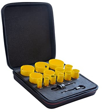 Starrett Bi-metal Hole Saw Kit - 15 Piece KDC13021 Deep Cut General Purpose Hole Cutter with Arbor Set - Compatible with Bosch Dewalt Hitachi Festool Milwaukee