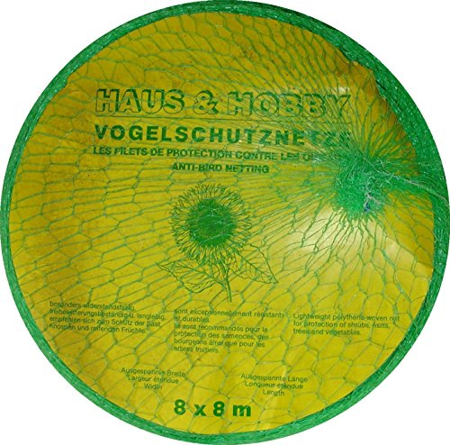 Haus & Garten Vogelschutznetz (8 x 8 m. Feinmaschig, Hellgrün)
