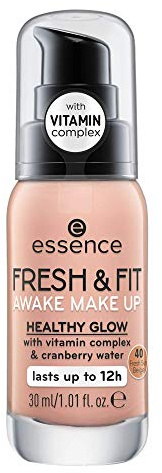 essence FRESH & FIT AWAKE MAKE UP, Make-up, Nr. 40, Nude, für Mischhaut, ohne Parabene, Nanopartikel frei, glutenfrei, acetonfrei, 1er Pack (30ml)