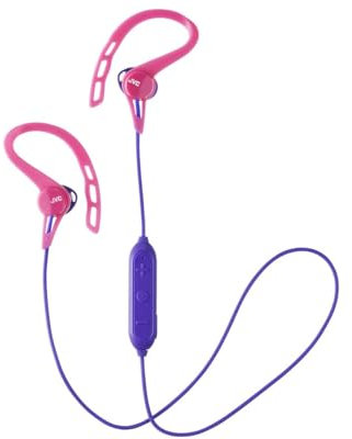 JVC Auricolari in ear sport Bluetooth con clip e gancio mobile (Pivot Motion), a prova di sudore (IPX2), autonomia 4 ore, Rosa