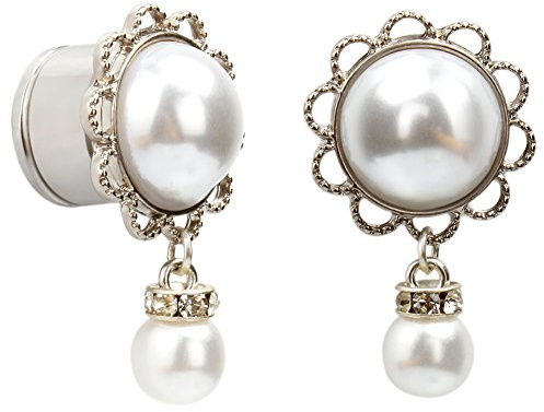 KUBOOZ Perle Anhänger Ohr-Piercing Schmuck Edelstahl Tunnel und Plugs Ohr Expander Reibahle Wisco