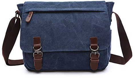 Rufun Schultertasche für Männer Leinwand Laptop Tasche Kreuzkörper Aktentasche Schultasche