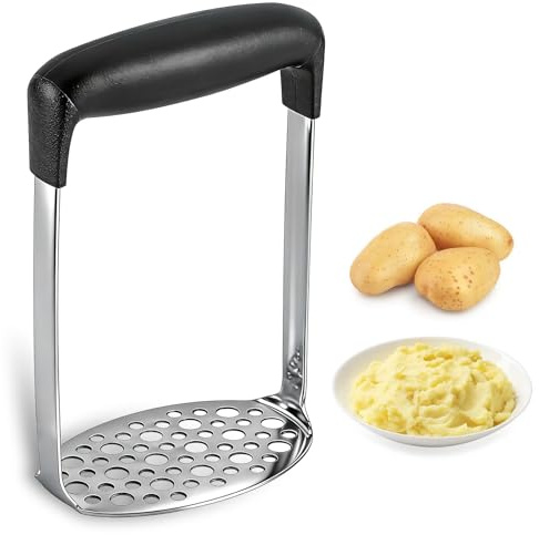 Prensador de patatas de acero inoxidable de calidad alimentaria, con mango, para frutas y verduras, Machacador, utensilio de cocina para el hogar.