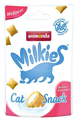 animonda Milkies, croccanti fagottini senza cereali per gatti, snack per gatti, Wellness, 12 x 30 g