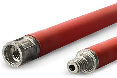 BARETTO Pack of 10 Rods + Handle - 1 Meter Rods, for Fireplace Cleaning Kit - for Flue Rods with Linear Strokes or Max Curves of 45°