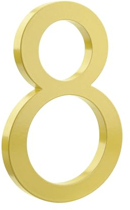 HASWARE Numero civico galleggiante 6 pollici (15 cm) Elegante porta numeri targa alfabeto Numeri indirizzo di casa (8, Oro)
