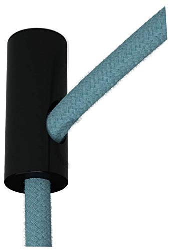 Merlotti Cavi Wand- und Deckenpins für Textilkabel. 5/10 Stück, Schwarz. Made in Italy