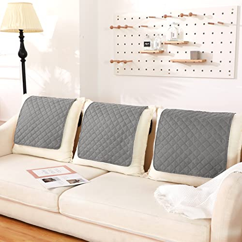 Moukeren 3 Pieces Recliner Headrest Protector Headrest Cover for Recliner Chair Sofa Covers Couch Chair Head Protector for Sofa Furniture Protectors(Light Gray)