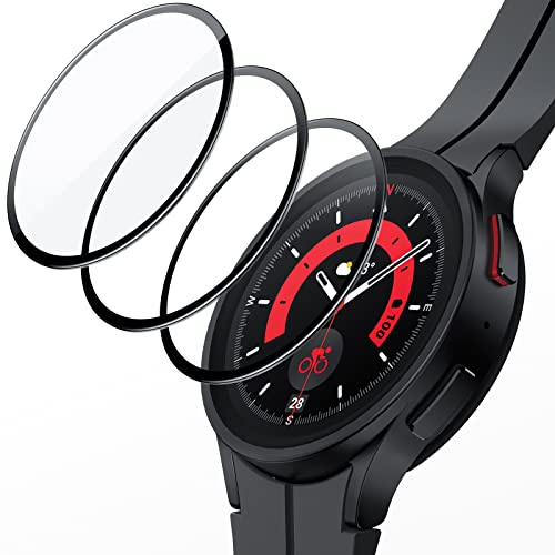 JETech Pellicola Protettiva per Samsung Galaxy Watch 5 Pro 45mm, 3 Pezzi | Protezione Vetro Temperato, HD Trasparente, Design Anti-Graffio