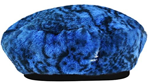 Kangol Damen Baskenmütze aus Kunstfell, Blaue Schlange, S/M