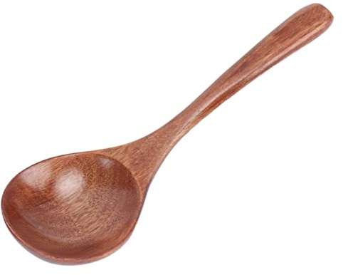 Mestolo in Legno, Cucchiaio di Legno Zuppa di Zuppa Mestolo da Bagno per Contenitori di Farina Cucchiaio da 7,9 in (marrone scuro)