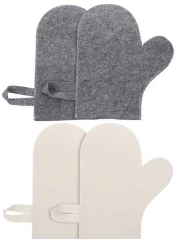 YARNOW 4 Stück Filz-Sauna-Handschuhe, Fäustlinge, Sauna-Fäustlinge, Badehaus, Saunahut, Sauna-Zubehör, einfacher Stil, Sauna-Handschuhe, bequeme Sauna-Fäustlinge, zum Nehmen eines Bades