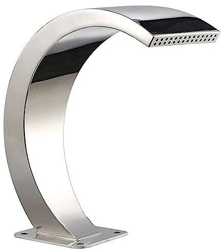 ALSUP Edelstahl-Pool-Brunnen Außenpool Wasserfall Blatt Kaskade,65x30cm