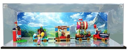 Acryl-Vitrine für Lego Disney 100 Celebration Train 43212 - Vitrine, Schützen und Dekorieren von Modellen mit staubdichter Aufbewahrung (Hintergrund A)