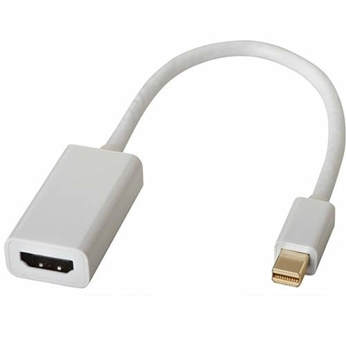 SIMPLETEK - Cable adaptador Mini DisplayPort a HDMI hembra Display Port 1080P Adapter compatible con Mini-DP blanco