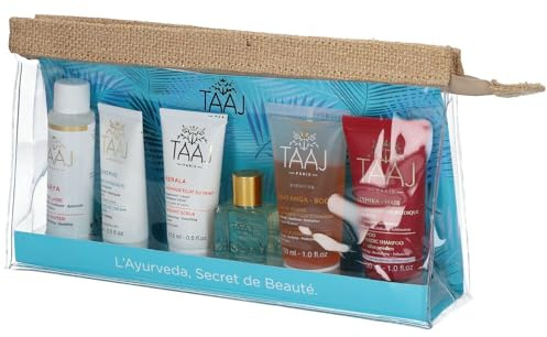 TAAJ | Trousse L'Ayurveda Secret de Beauté | Élimine les Impuretés | Hydrate et Protège | Peau Douce | Gelée qui se Tranforme en Mousse Onctueuse | Nettoie en Douceur les Cheveux | Contient 6 Soins