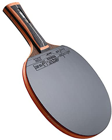 Tischtennisschläger mit Holzstreifen-Kantenschutz, 5-lagigem Holz und 2-lagigem Carbon-Tischtennisschläger 15 Sterne/Langer Griff