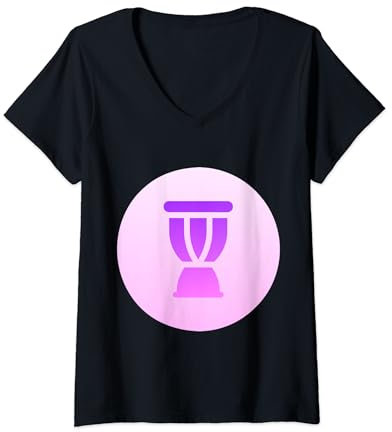 Damen Wirklich wie Djembe African Drums T-Shirt mit V-Ausschnitt