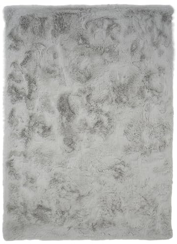 Consilio Concept Heaven Fellteppich 200x290 hellgrau Teppich Supersoft 50 mm Höhe Soft weich Hasenfell Imitat grau Silber hell Wohnzimmerteppich Kinderzimmerteppich Küchenteppich Flurteppich