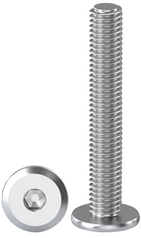 Drenky M8 Linsenkopfschrauben, Edelstahlschrauben 10 Stück Schrauben mit Innensechskant Flachkopfschrauben Gewindeschrauben M8x60mm Schraube für Haushalt, Bauwesen, Maschinen, Kraftfahrzeuge