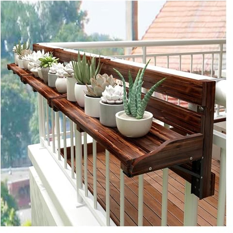 DGAMHF Balkonhängetisch Balcony Railing Table,Outdoor Folding Hanging Table,Deck Tables for Outside,Patio,Balcony，Folding Balcony Bar Table for Railings，Adjustable Height Outdoor Desk(A-L60*W20CM)
