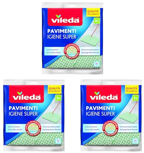 Vileda Igiene Super Panno Pavimenti, 3 Pezzi (Confezione da 3)