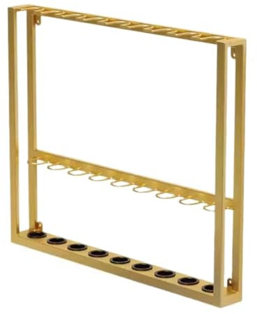 GTOULHH Golfschläger Zubehör Golf Club Halter Stehen Wand Halterung Pool Queue Rack for 9 Cues Sticks Lagerung Pool Tisch Zubehör Ausrüstung Golftaschen-Organizer(Gold)