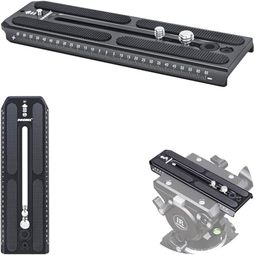 INNOREL Universal Replacement Quick Release Plate 160mm Long 50mm Width QV160 Mount with 1/4 and 3/8 Screws for Manfrotto 501PL Series Video Fluid Head, f60,DSLR Cameras,Camcorders