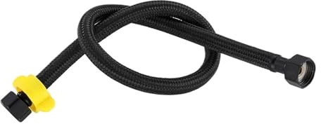 Generisch G1/2 4point Schwarzer Nylon Wassereinlass Schlauch Wasserhahn Schlauch Warmwasserbereiter Rohrtoilette Anschluss Küche Badezimmer Schlauch All Black Tube(40cm)