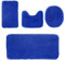 Heavyoff Juego de 4 Alfombra Baño Antideslizante, Alfombrilla de Baño Absorbente, Alfombra De Baño Lavable a Máquina para Bañera,Ducha y Baño, Azul
