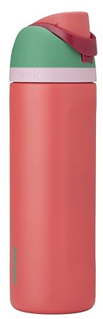 Owala FreeSip Insulated Stainless Steel Water Bottle with Straw for Sports, Travel, and School BPA-Free Sports Water Bottle, 24 oz, Strawberry Field