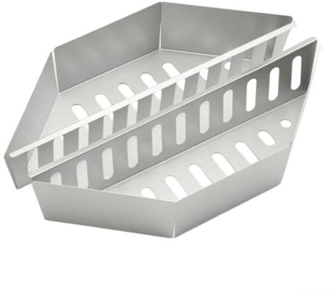 Kohlekorb, 2 Stück Kohlekorb, Outdoor-Grill, verzinkt, Grillwerkzeug, Kohlekorb, verzinkt, 38,5 x 11 x 7,5 cm, für Kugelgrill