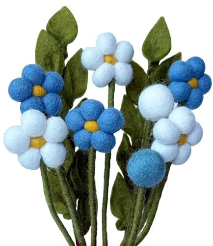 Your Castle Bouquet di fiori in feltro realizzati a mano, commercio equo, decorazione sostenibile in feltro, set realistico di fiori in tessuto e feltro, fiori di stoffa, fiori di feltro, Fina