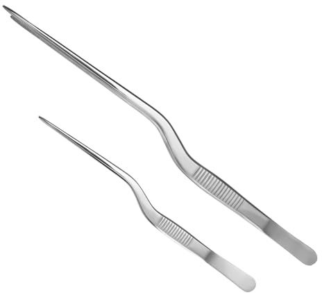 COLLBATH 2 piezas Pinzas de Acero Inoxidable para Cocina Clip para Carne y Espinas de Pescado Herramienta Profesional para Servir y Emplatar Alimentos Hogar y Restaurante
