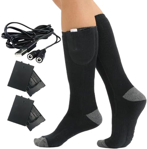 Calcetines Calefactables para Hombre - Calcetines de Invierno con 3 Niveles de Calefacción,Calentador de Pies para Personas Mayores Mujeres Hombres Ciclismo Snowboard Acampada Trabajo Caminar