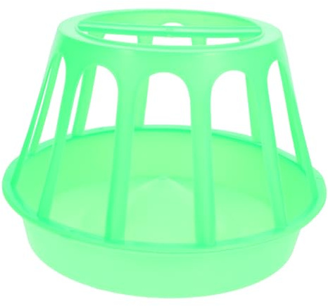 ibasenice Poultry Chicken Feeder Trough with Strong Toughness and Sun Protection Pressure and Drop Resistant Round Feed Bucket for Chickens Ducks Geese Easy to Fill Stable Placement Smooth