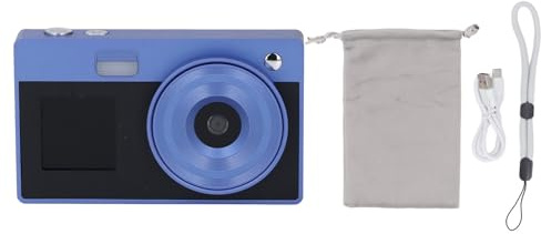 XZXCVN Macchina Fotografica Mini Digitale, Fotocamera Portatile con Doppio Schermo, 48MP, Zoom 16x, Video 1080P - Ricaricabile, Leggera, Ideale per Principianti e Viaggi (ShChGB)