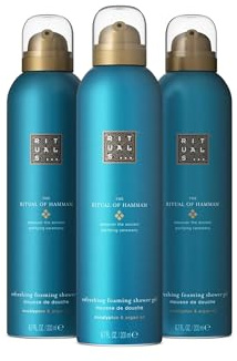 RITUALS The Ritual of Hammam Pack Ahorro con 3 Espumas - Geles con Eucalipto y Aceite de Argán, Gel Refrescante y Purificante – 3 x 200 ml
