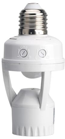 Gazocua Adaptateur pour socle de lampe avec détecteur de mouvement intégré | Capteur radar infrarouge E27 à visser – Adaptateur intelligent pour ampoules et lampes – Pour maison, terrasse, garage