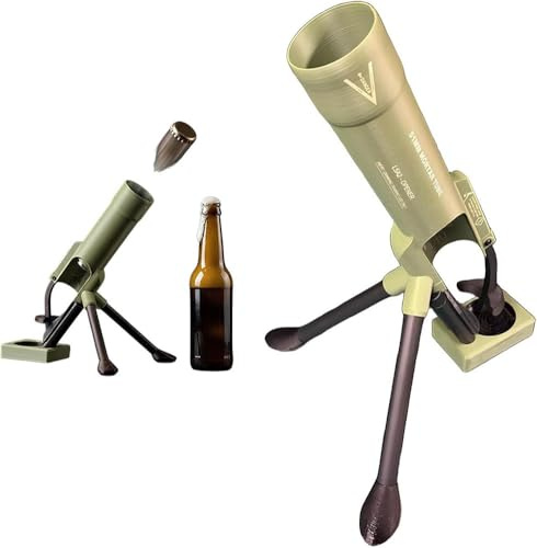 Beer Bottle Mortar Automatic Bottle Opener,51mm Mortar Beer Bottle Opener,Mortars Tube Bottle Openers,Hands-Free Push Down Bottles Openers, Novelty Cap-Launching Desk & Bar Accessory