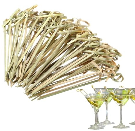 Palillos Para Aperitivos 100 Piezas Largas Naturales Seguras Elegantes