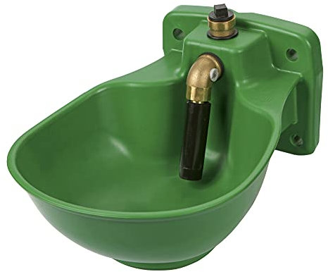 Kerbl Kunststoff-Tränkebecken beheizbar (Tiertränke aus Kunststoff, regulierbarer Wasserdurchfluss, Selbsttränke mit Ablaufstopfen für leichte Reinigung, Frostschutz) 222040, 230 V/ca. 31 W