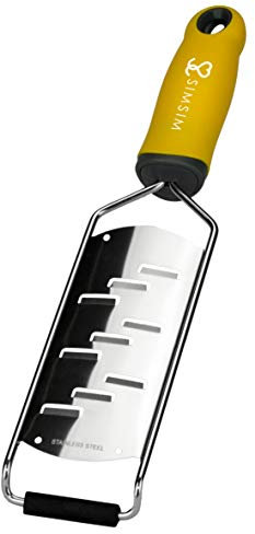SimSim Profi HOBEL superscharfer Parmesanhobel - Edelstahl - gelber Griff - spülmaschinengeeignetes Küchenwerkzeug - Reibe -