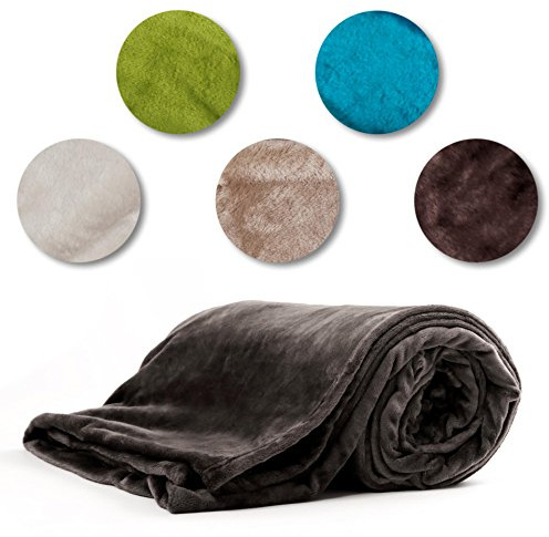 Estexo GmbH Hochwertige Kuscheldecke versch. Größen & versch. Farben wählbar - Tagesdecke, Bettüberwurf, Decke, Flanelldecke, XL, XXL,XXXL, 210x280, 220x240, 150x200 cm (210 x 280 cm/XXXL, Graphite)