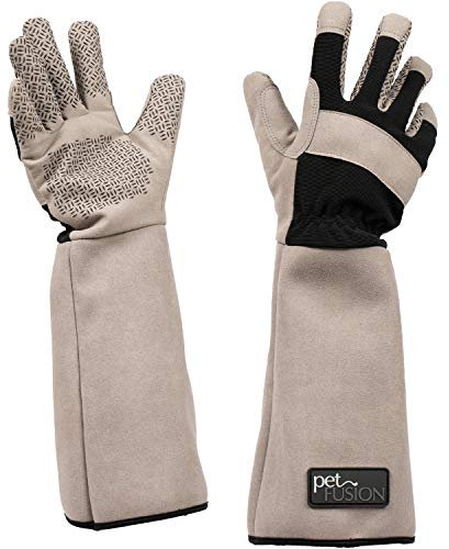 PetFusion Mehrzweck-Haustier-Pflegehandschuhe, ideal für Ausflüge zum Tierarzt und Baden, durchstich-, kratz- und wasserabweisend