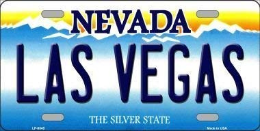 DOGT Metal tin sign 8x12 inches Las Vegas Nevada Background Novelty Metal License Plate