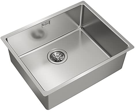 TEKA Fregadero Bajo Encimera 1 Seno 50cm, Profundidad de 20 cm, Cubeta con SilentSmart, Fregadero Acero Inoxidable, Fácil Instalación, Modelo Be Linea RS15 50.40